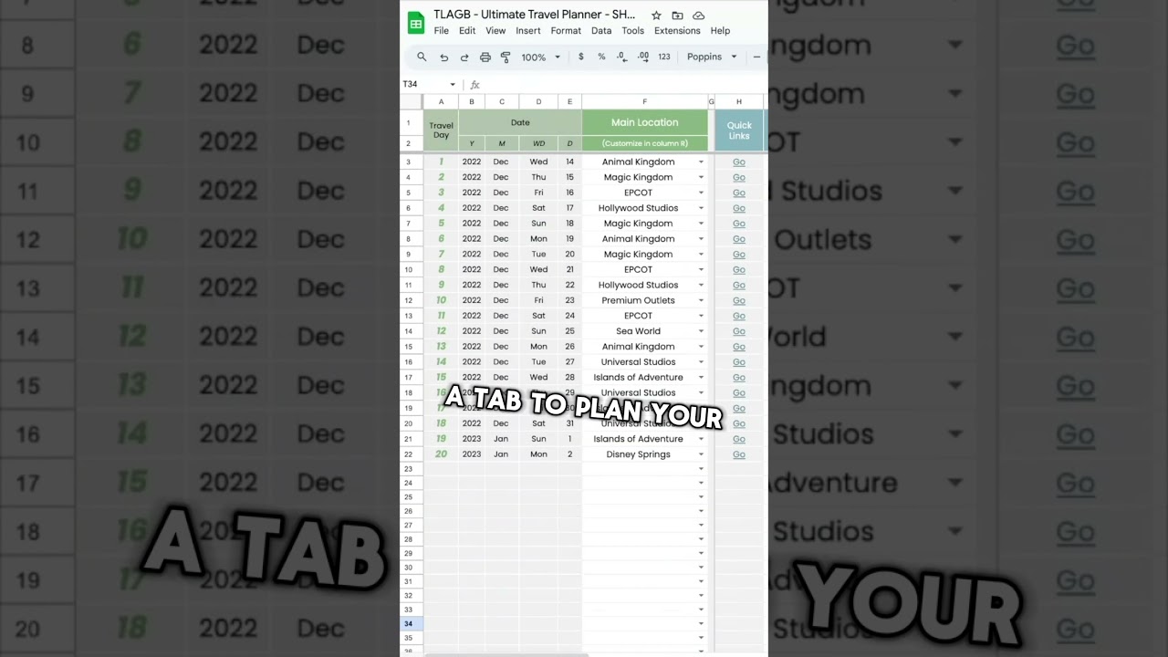 Travel Planner Spreadsheet - Travel Itinerary Template - Google Sheets #travelplanning #travelhacks