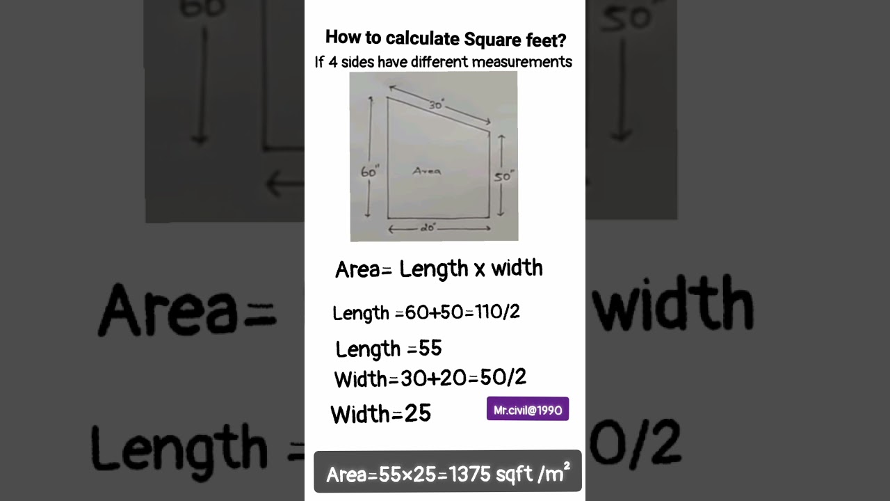 How to calculate Square feet?different measurements