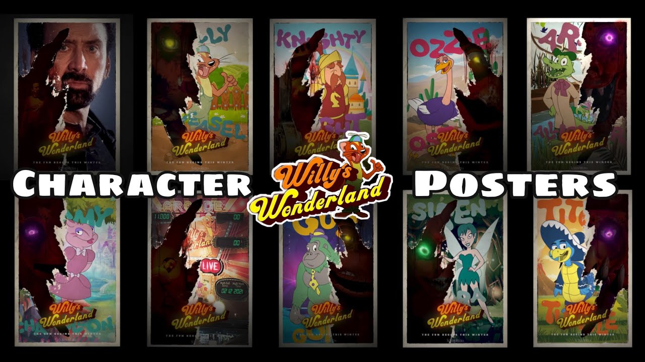 Willy’s Wonderland (2021) - All Character Poster Mini-Trailer Animations!!!