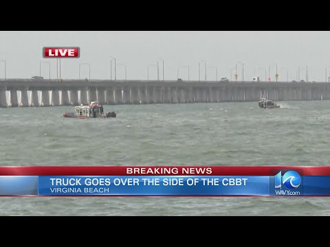 Truck goes off Chesapeake Bay Bridge-Tunnel, crews search for driver