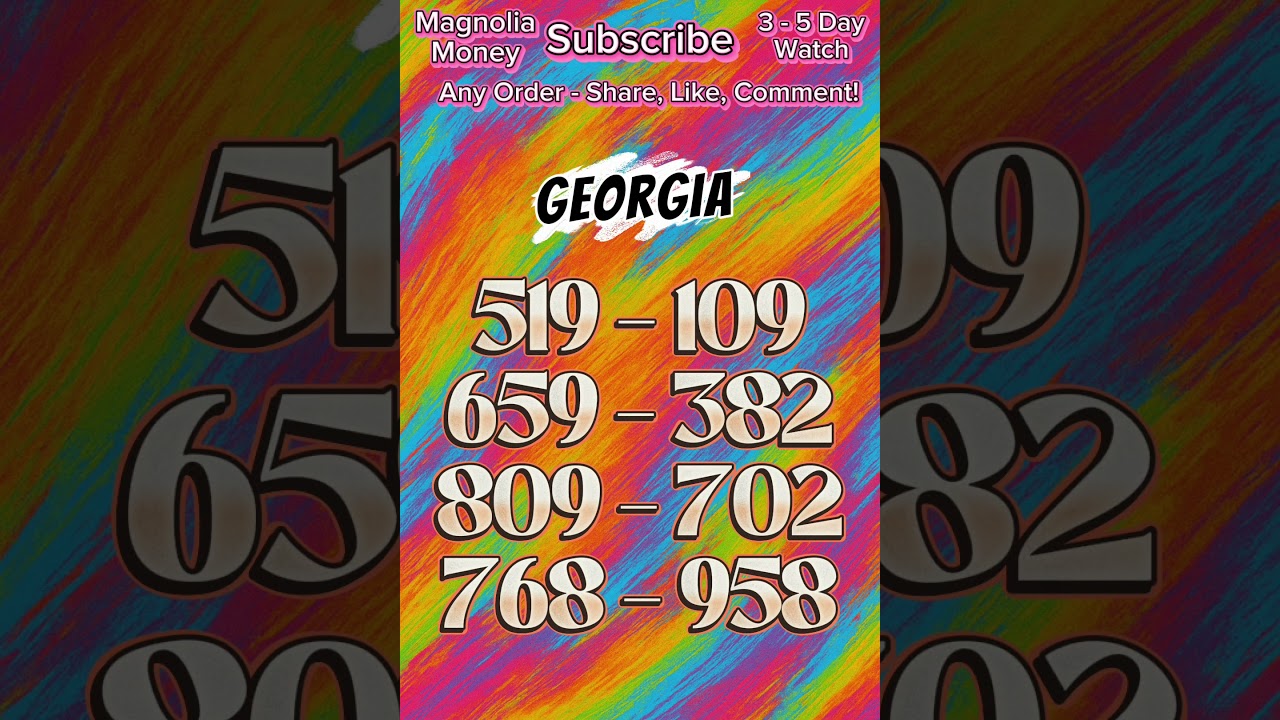 Georgia Cash 3 Pick 3 Lottery Predictions List Strategy for Winning #cash3 #pick3 #winningnumbers