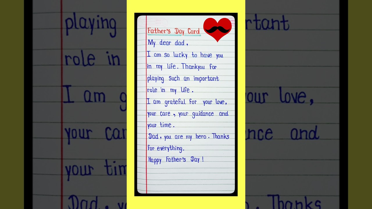 Father's day card writing | Happy Father's Day 2024 writing | Father's Day Message/Fathers Day Card