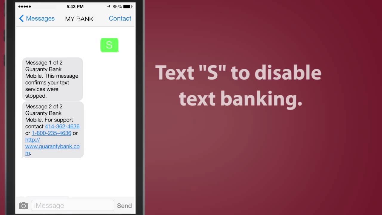 Guaranty Bank Text Banking Features