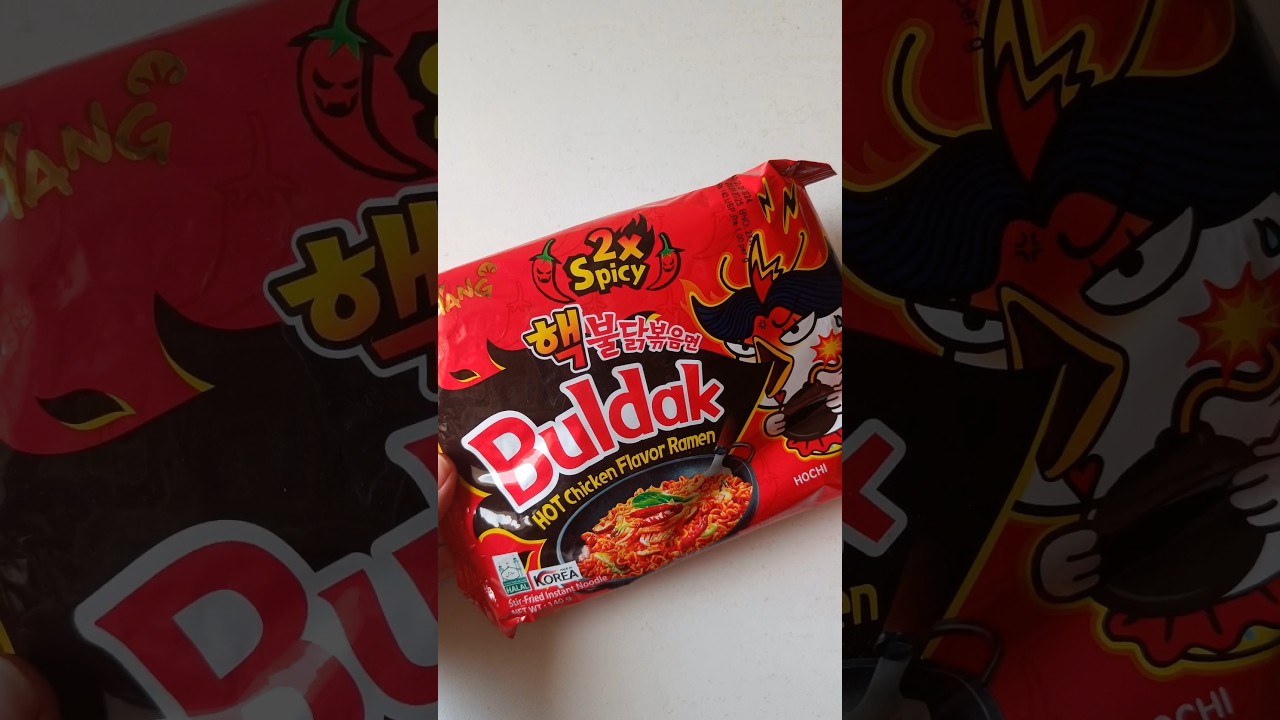 Trying BULDAK 2X spicy noodles                      #food #noodles #buldak #aesthetic #spicy #korean