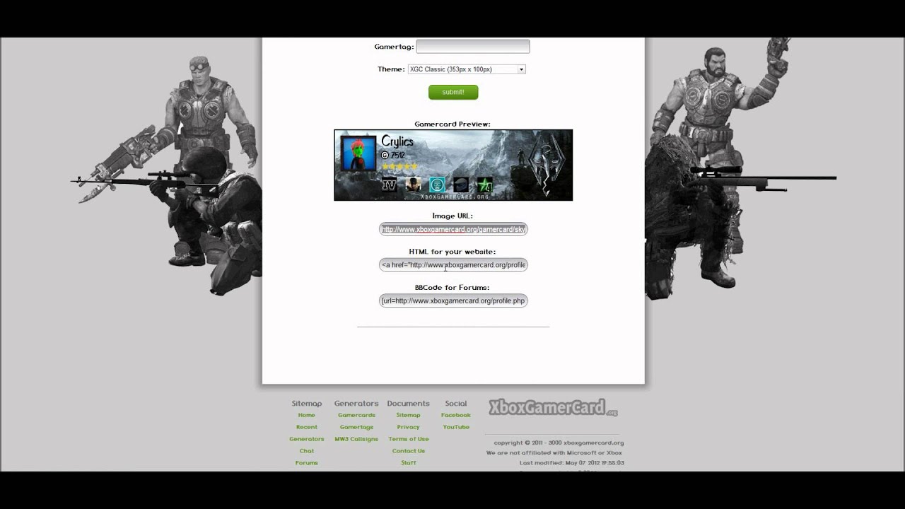 XboxGamerCard.org - Xbox Live Gamertag search, Gamercard and Gamertag Generator