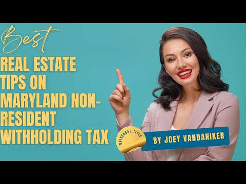 MD Non resident Withholding Tax