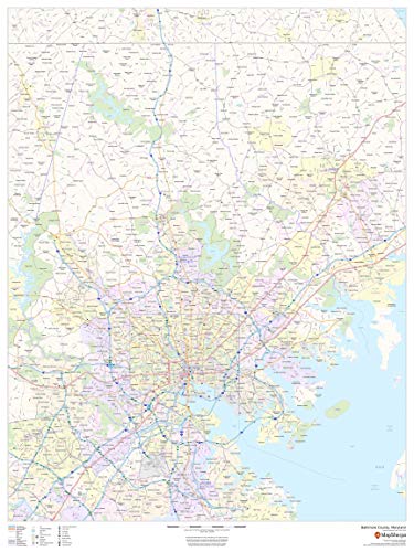 Baltimore County, Maryland x Paper Wall Map