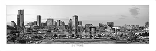 Baltimore Inner Harbor Skyline PHOTO PRINT UNFRAMED THREE STYLES inches x inches Photographic Panorama Poster Picture Standard Size