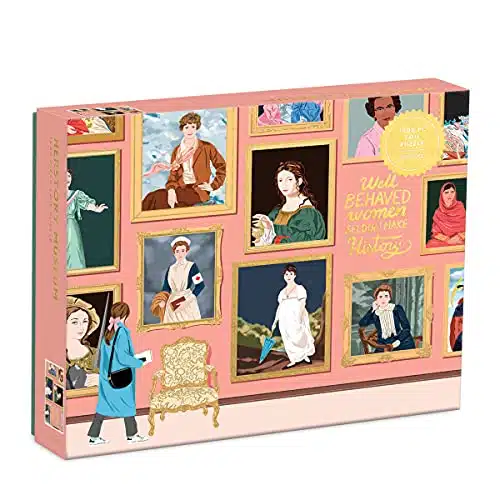 Galison Herstory Museum Puzzle, ,Pieces,  x   Jigsaw Puzzle Featuring Empowering Artwork from Ana San Jose with Shiny, Foil Accents  Thick, Sturdy Pieces, Great Gift Idea, Multicolor