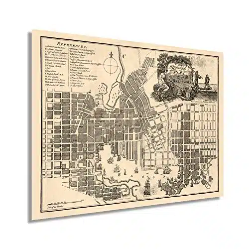 HISTORIX Vintage Baltimore Map Poster   xInch Vintage Map of Baltimore Wall Art   Old Baltimore City Map   Historic Map of Baltimore Maryland   Plan of The City of Baltimore MD
