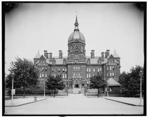 HistoricalFindings Photo Johns Hopkins Hospital,Main Building,Domes,Roads,Baltimore,Maryland,MD,