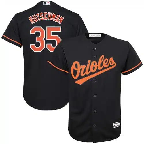 OuterStuff Adley Rutschman Baltimore Orioles MLB Kids Youth Black Alternate Player Jersey ()