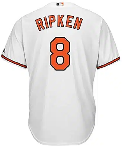 Outerstuff Cal Ripken Baltimore Orioles White Youth Cool Base Home Replica Jersey (Large )