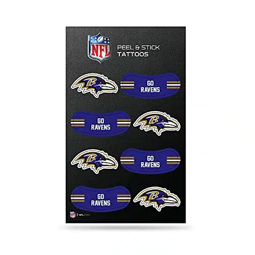 Rico Industries NFL Baltimore Ravens Peel and Stick Tattoos Small