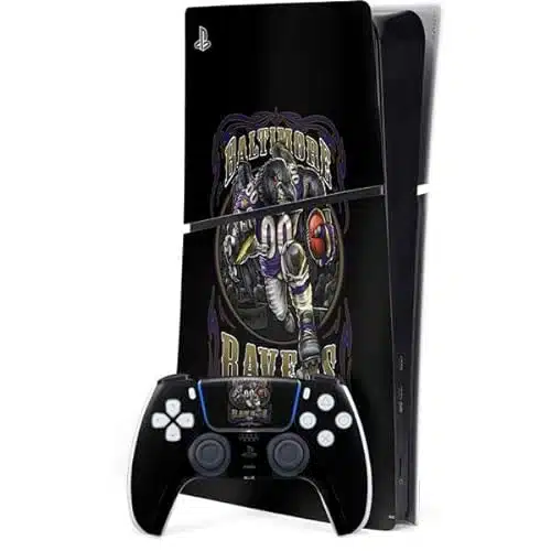Skinit Decal Gaming Skin Compatible with PSSlim Digital Edition Bundle   Officially Licensed Liquid Blue NFL Baltimore Ravens Running Back Design