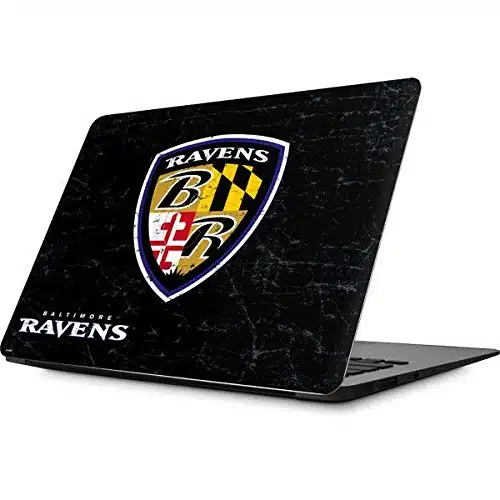 Skinit Decal Laptop Skin Compatible with MacBook Air ()   Officially Licensed NFL Baltimore Ravens   Alternate Distressed Design