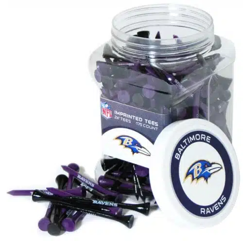 Team Golf NFL Baltimore Ravens Jar Of Golf Tees Golf Tees, Pack, Regulation Size, Multi Team Colors