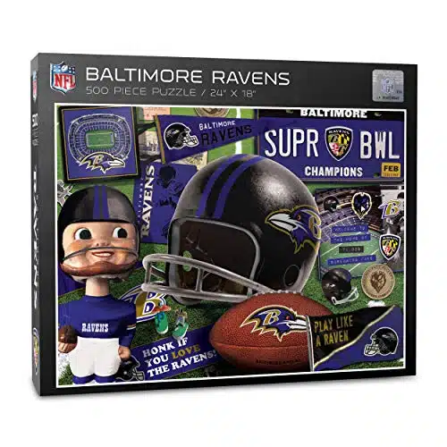 YouTheFan NFL Baltimore Ravens Retro Series Puzzle   Pieces