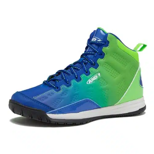 ANDShowout Girls & Boys Basketball Shoes Kids, Boys High Top Sneakers  Medium BlueLight GreenWhite, Little Kid