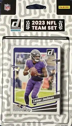Baltimore Ravens Donruss Factory Sealed Card Team Set Featuring Lamar Jackson and Mark Andrews Plus a Zay Flowers Rated Rookie Card and Others