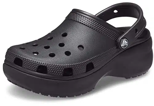 Crocs Women's Classic Platform Clogs, Platform Shoes, Black, omen