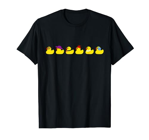 Ducks in a Row Funny Pun Dad Joke Cute Humor Rubber Duckies T Shirt