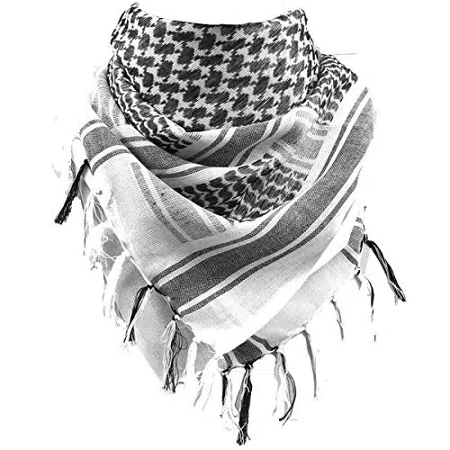 FREE SOLDIER % Cotton Military Shemagh Tactical Desert Keffiyeh Head Neck Scarf Arab Wrap(White)