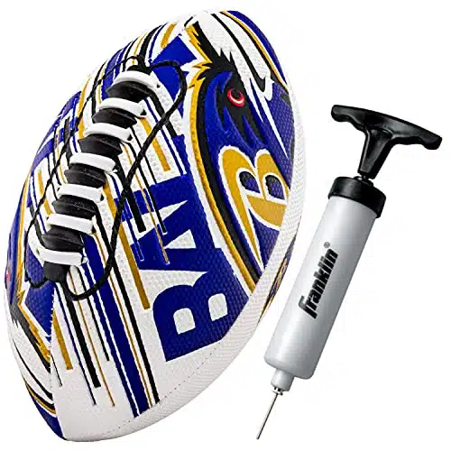 Franklin Sports NFL Baltimore Ravens Football   Youth Mini Football   Football  SPACELACE Easy Grip Texture  Perfect for Kids !