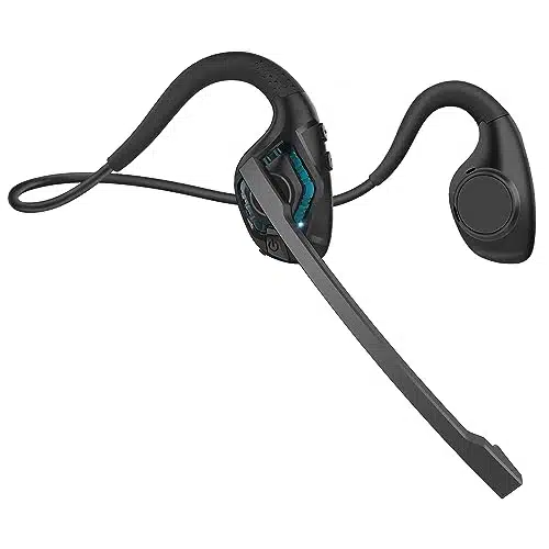 Giveet Bluetooth Headset with Microphone, Open Ear Headphones Wireless Noise Cancelling for Phone Laptop PC Computer, Hours Playtime, Lightweight & Comfortable for Office Driv