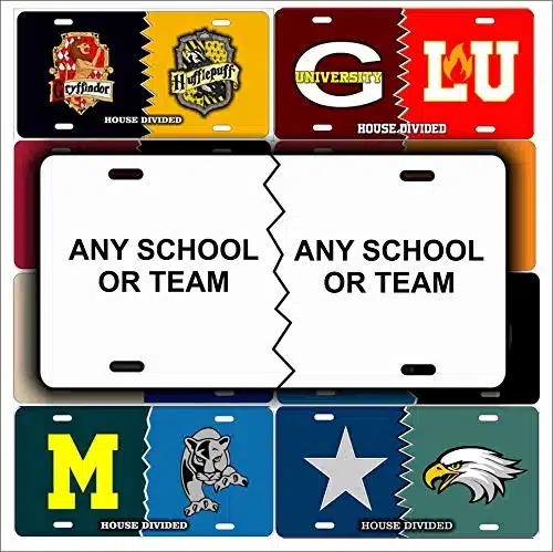 House Divided Personalized Novelty License Plate Any Sports Team or School Custom Decorative Vanity Car Tag