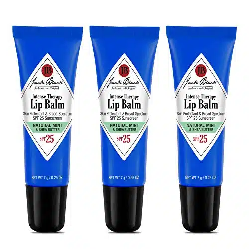 Jack Black Intense Therapy Lip Balm, Oz., Pack of  Natural Mint & Shea Butter, SPF Sun Protection, Lip Moisturizer, Hydrating Lip Balm with SPF, Long Lasting Treatment