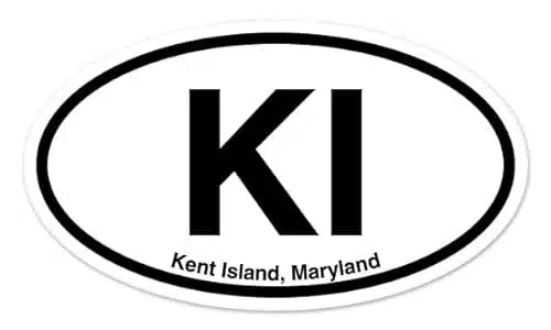 KI Kent Island Maryland Oval Car Sticker Indoor Outdoor x