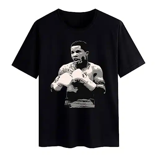 Man's Gervonta Professional Boxer Davis T Shirt Crew Neck Short Sleeve Tee T Shirts, Cotton Tee Top for Man XL