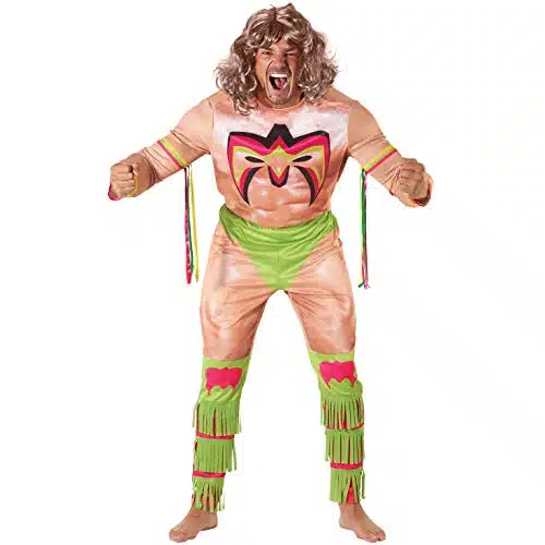 Morph Ultimate Warrior Costume Adult, WWE Costume Adult, s Wrestler Costume, Wrestler Costume Adult, Fancy WWE Adult Costume, X Large