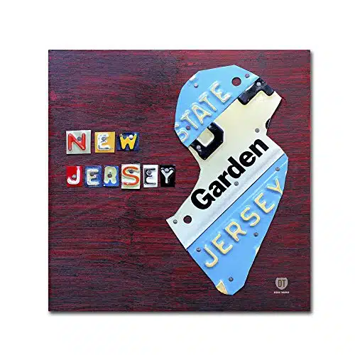 New Jersey License Plate Map by Design Turnpike, xInch Canvas Wall Art