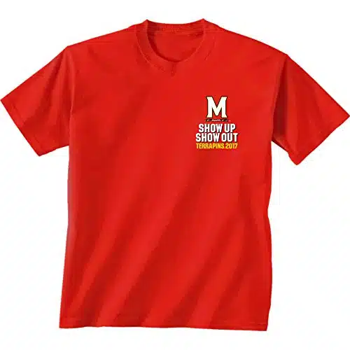 New World Graphics NCAA Maryland Terrapins Football Schedule Short Sleeve Shirt, Large, Red