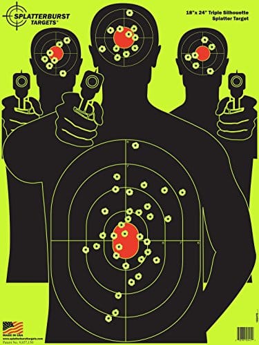 Splatterburst Targets x inch Triple Silhouette Splatter Target Easily See Your Shots Burst Bright Fluorescent Yellow Upon Impact Made in USA (Pack)
