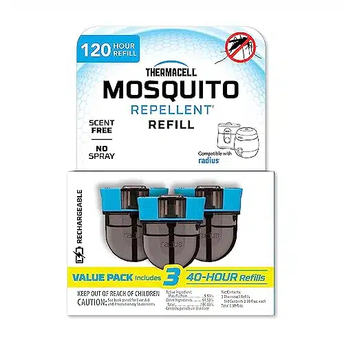 Thermacell Mosquito Rechargeable Repeller Refills; Compatible with Thermacell E Series & Radius Only; Foot Mosquito Protection Zone; Bug Spray Alternative; Scent Free; No Cand