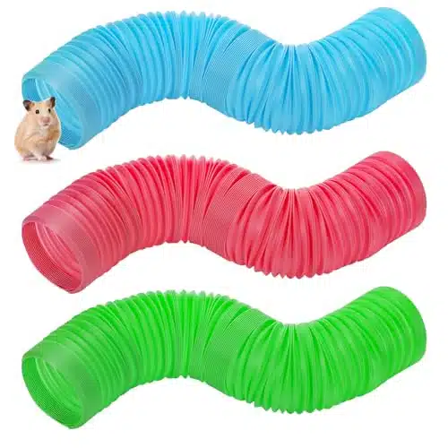 ZENFUN Packs Pet Fun Tunnel, Small Animal Tunnel, Collapsible Plastic Hamster Tunnel, Tube Pet Hideaway, Pet Mouse Training Hideout Tunnels for Guinea Pigs, Chinchillas, Rats,