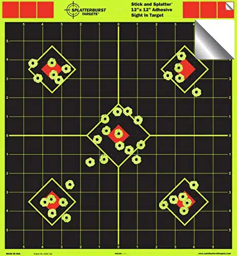 xSight in Adhesive SPLATTERBURST Shooting Targets   Instantly See Your Shots Burst Bright Fluorescent Yellow Upon Impact! (Pack)