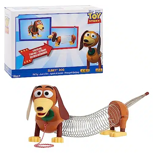 DisneyPixar's Toy Story Slinky Dog Pull Toy, Walking Spring Toy for Boys and Girls, Officially Licensed Kids Toys for Ages onth by Just Play