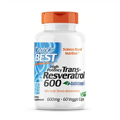 Doctor's BEST Trans Resveratrol , Non GMO, Vegan, Gluten Free, Soy Free, mg, Veggie Caps (DRB )