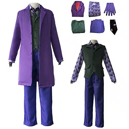 Joker Costume Cosplay Knight Coat Shirt Vest Full Suit Adult Outfit (Medium)