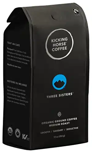 Kicking Horse Coffee Three Sisters, Medium Roast, Ground, Certified Organic, Fairtrade, Kosher, Black, Oz, Pack of