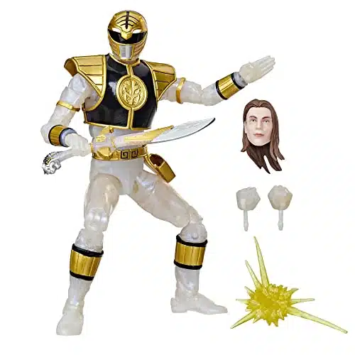 Power Rangers Lightning Collection Inch Mighty Morphin Metallic White Ranger Collectible Action Figure Toy with Accessories, F