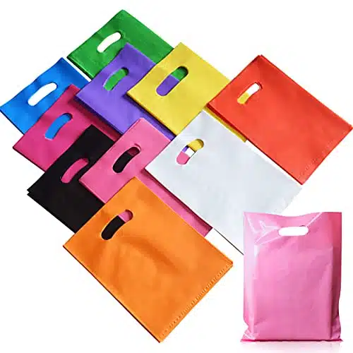 VieFantaisie Plastic Party Favor Bags Small Gift Bags, PCS x Goodie Bags for Kids, Candy Bags Gift Bags Bulk Treat Bag with Handle for Kids Birthday Party, Thanksgiving, Chris
