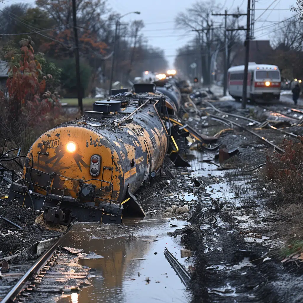 Michigan Train Derailment Michigan Close Look
